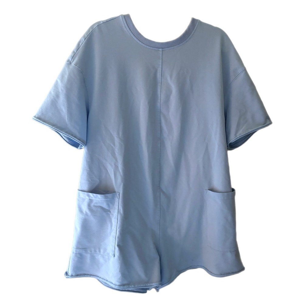 Light Blue Short Sleeve Jumpsuit